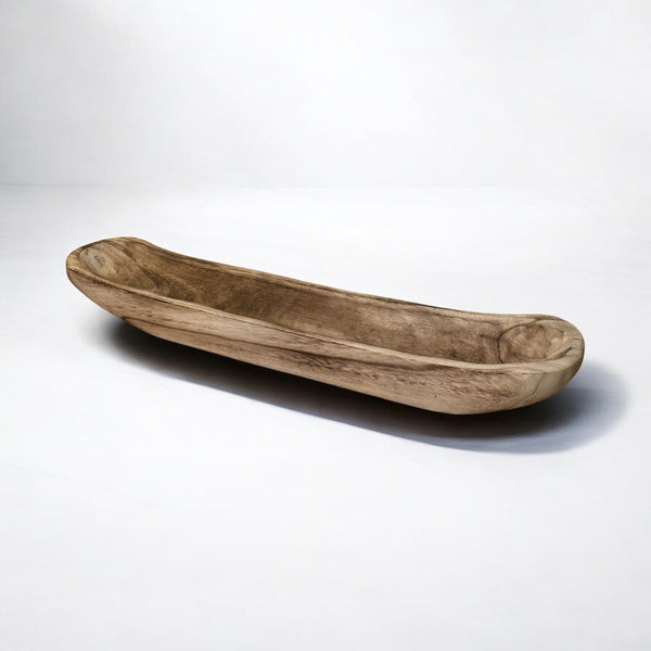 Recipiente de madera natural para velas | Molde decorativo artesanal para cera perlada | Bandeja para velas largas