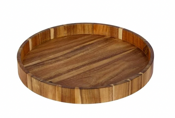 Recipiente redondo de madera para velas | Molde artesanal para cera perlada | Base decorativa minimalista